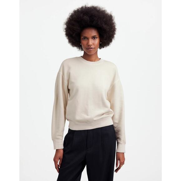 NEW Madewell Women’s XXS The McCarren Midweight Crewneck Sweatshirt In Parchment - Picture 1 of 9